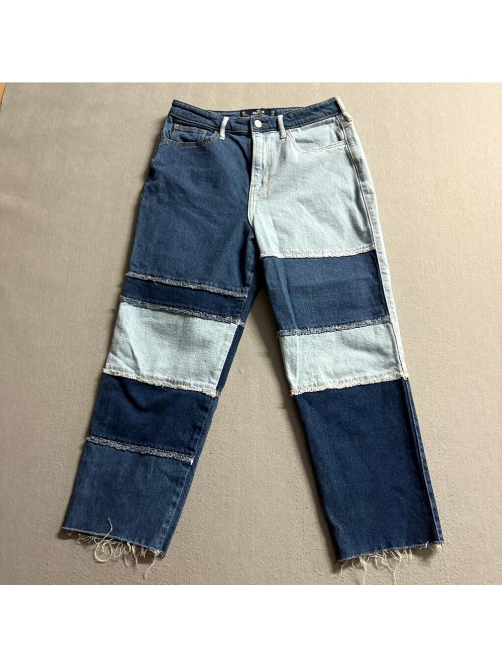 Hollister Colorblock Patchwork Jeans Womens 9S W29 L25 Ultra High Rise Straight